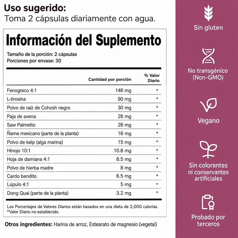 TrueFem® Balance 60 Cápsulas ORIGINAL - Recupera tu Salud Femenina y Equilibrio Hormonal