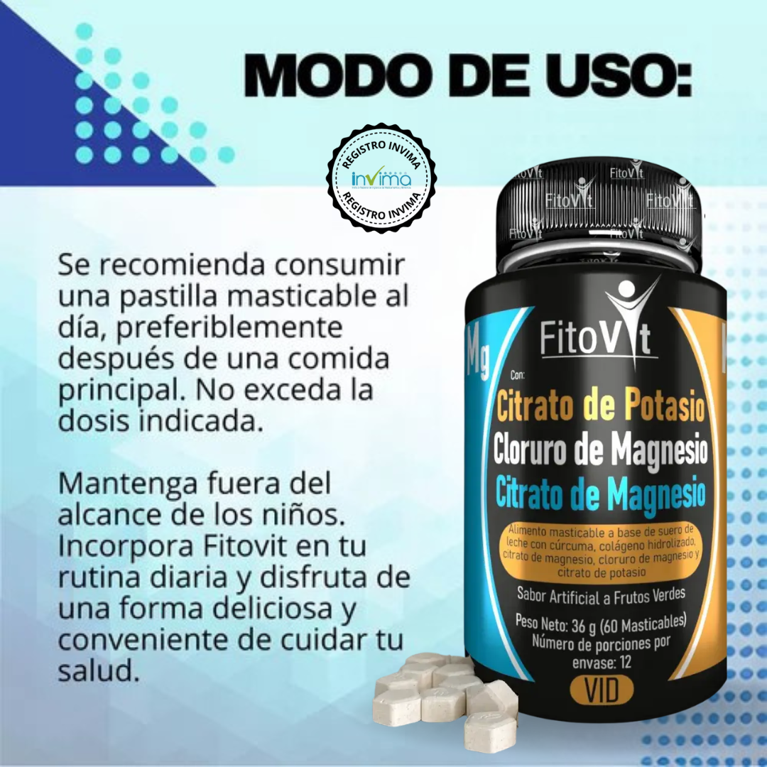 MÁXIMA ENERGÍA Y VITALIDAD - Citrato de Potasio y Magnesio 3 en 1 ¡SÚPER PROMO SOLO HOY!