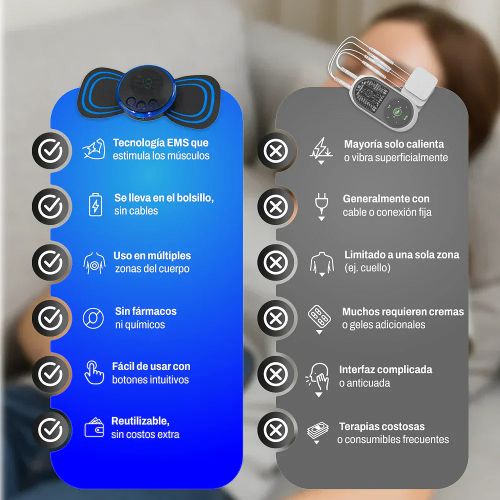 COMPRE 1 Y LLEVE 2: Mini Masajeador de Pulso Eléctrico para Cuello Cervical, Espalda y Hombros