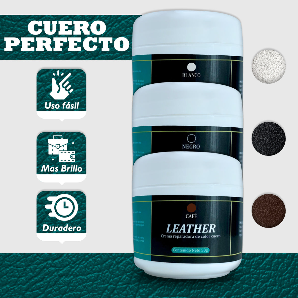 Crema reparadora de cuero para volantes – restaura grietas, nutre y protege. Deja el volante como nuevo!