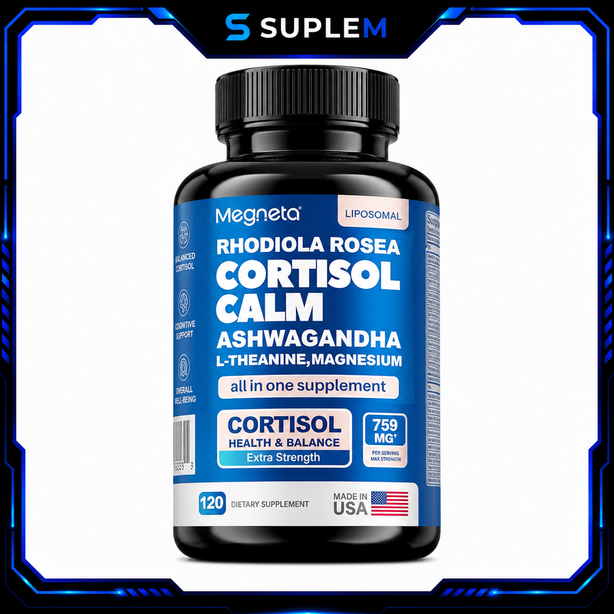 Cortisol CALM Tranquilo 16 En 1 Con Magnesio Ashwagandha