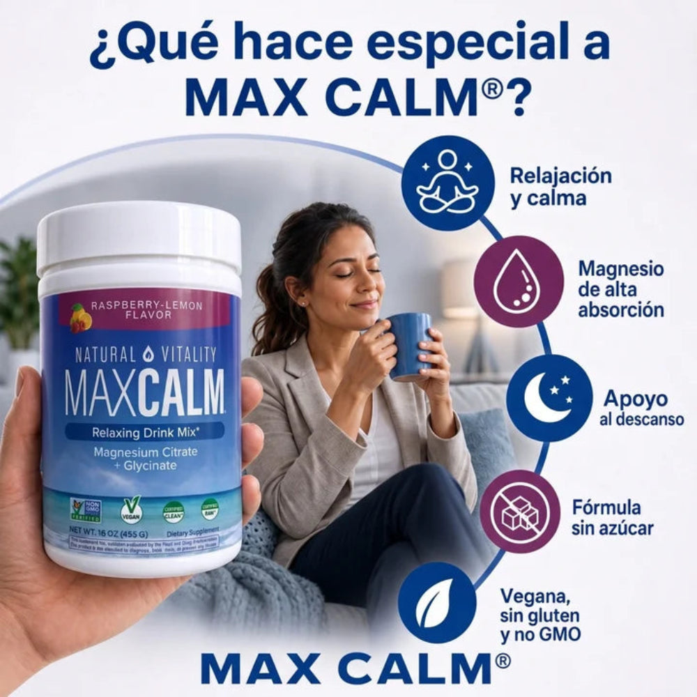 MAX CALM® | Magnesio Premium de Alta Absorción para Relajación y Bienestar Diario