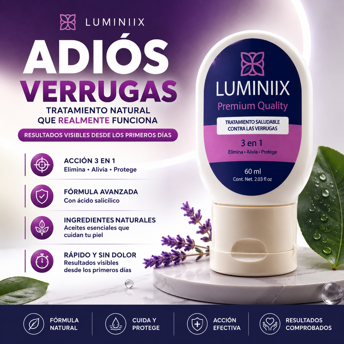 Luminiix Eliminador de Verrugas – Fórmula Natural sin Dolor y sin Cicatrices