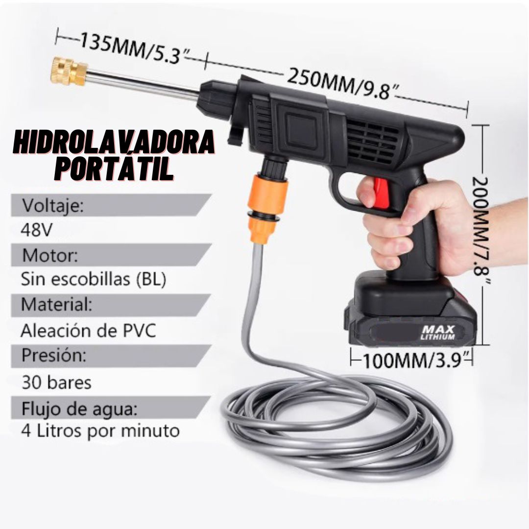 SOLO HOY 40% OFF - Hidrolavadora de Alta Presión - 7 ITENS  + 2 BATERÍAS DE REGALO PR0MO
