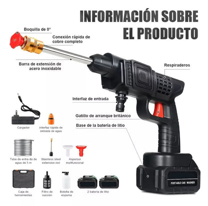 SOLO HOY 40% OFF - Hidrolavadora de Alta Presión - 7 ITENS  + 2 BATERÍAS DE REGALO PR0MO