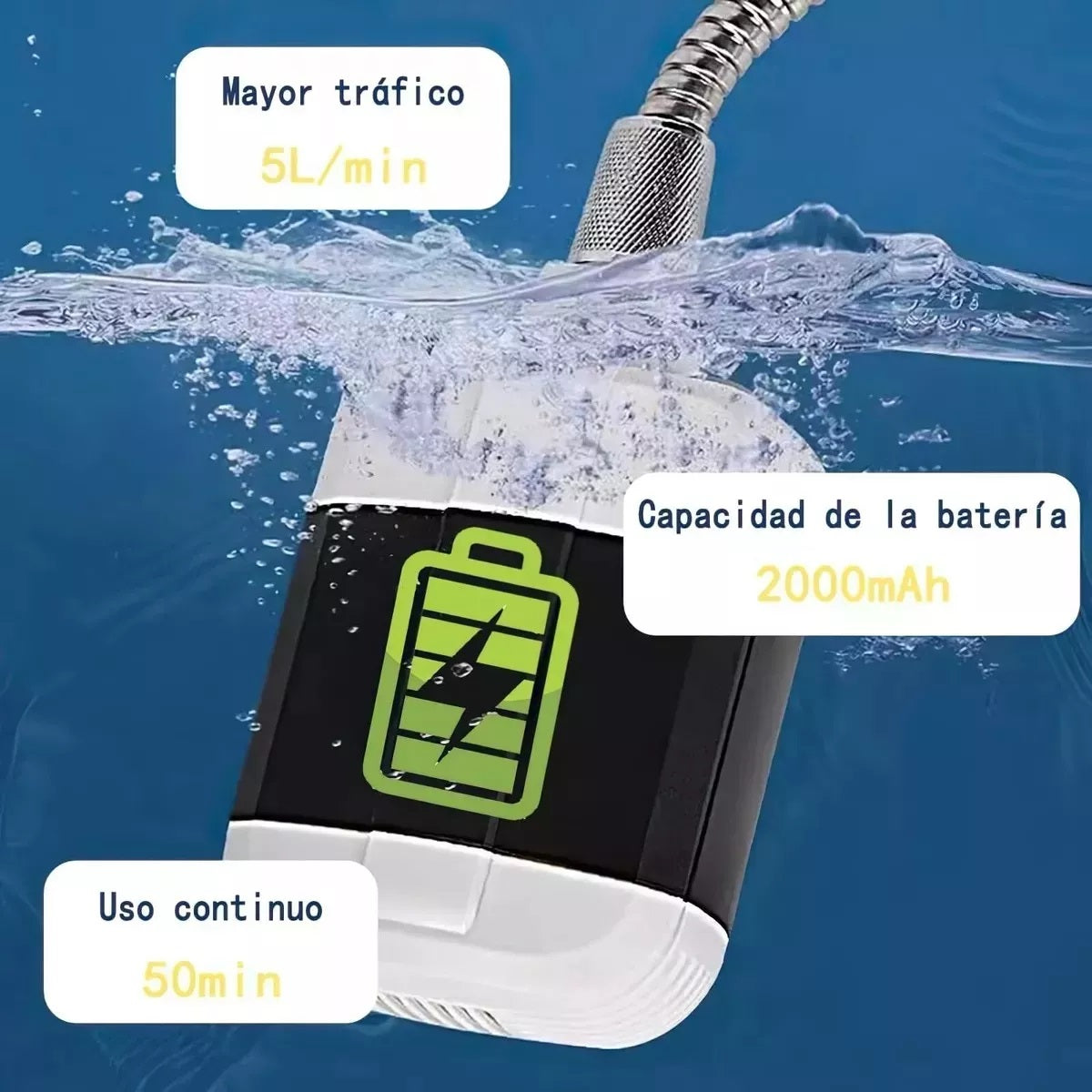 Ducha Recargable Portátil Regadera Campi - La Ducha Recargable Portátil te permite tener un flujo de agua práctico