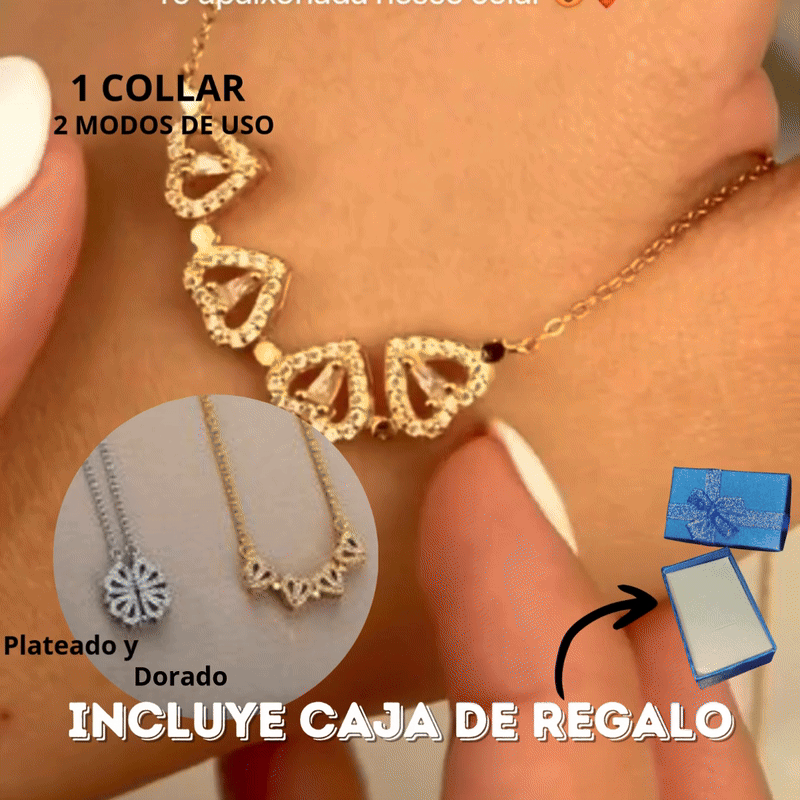 OFERTA DE LANZAMIENTO - COMBO 2 en 1 - Collar trébol corazón 2 modos