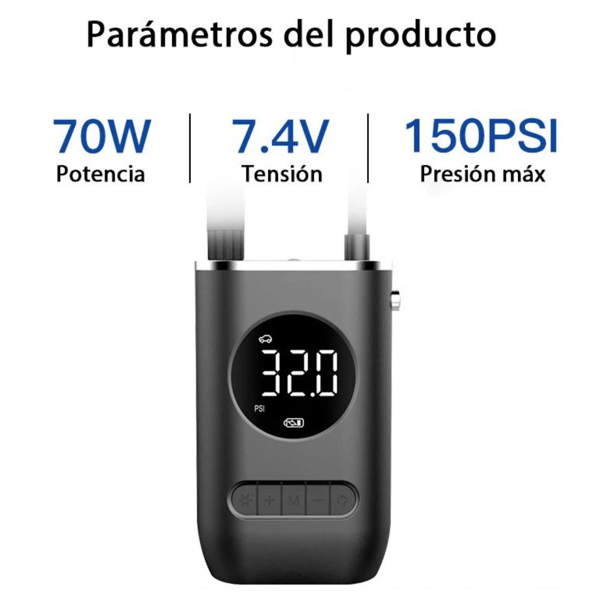 COMPRESOR 3 EN 1 + LINTERNA + POWER BANK - Carga rápida tipo "C" - ÚLTIMO DIA CON 40% OFF