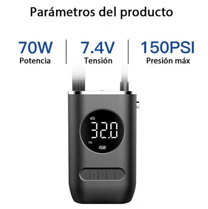 COMPRESOR 3 EN 1 + LINTERNA + POWER BANK - Carga rápida tipo "C" - ÚLTIMO DIA CON 40% OFF