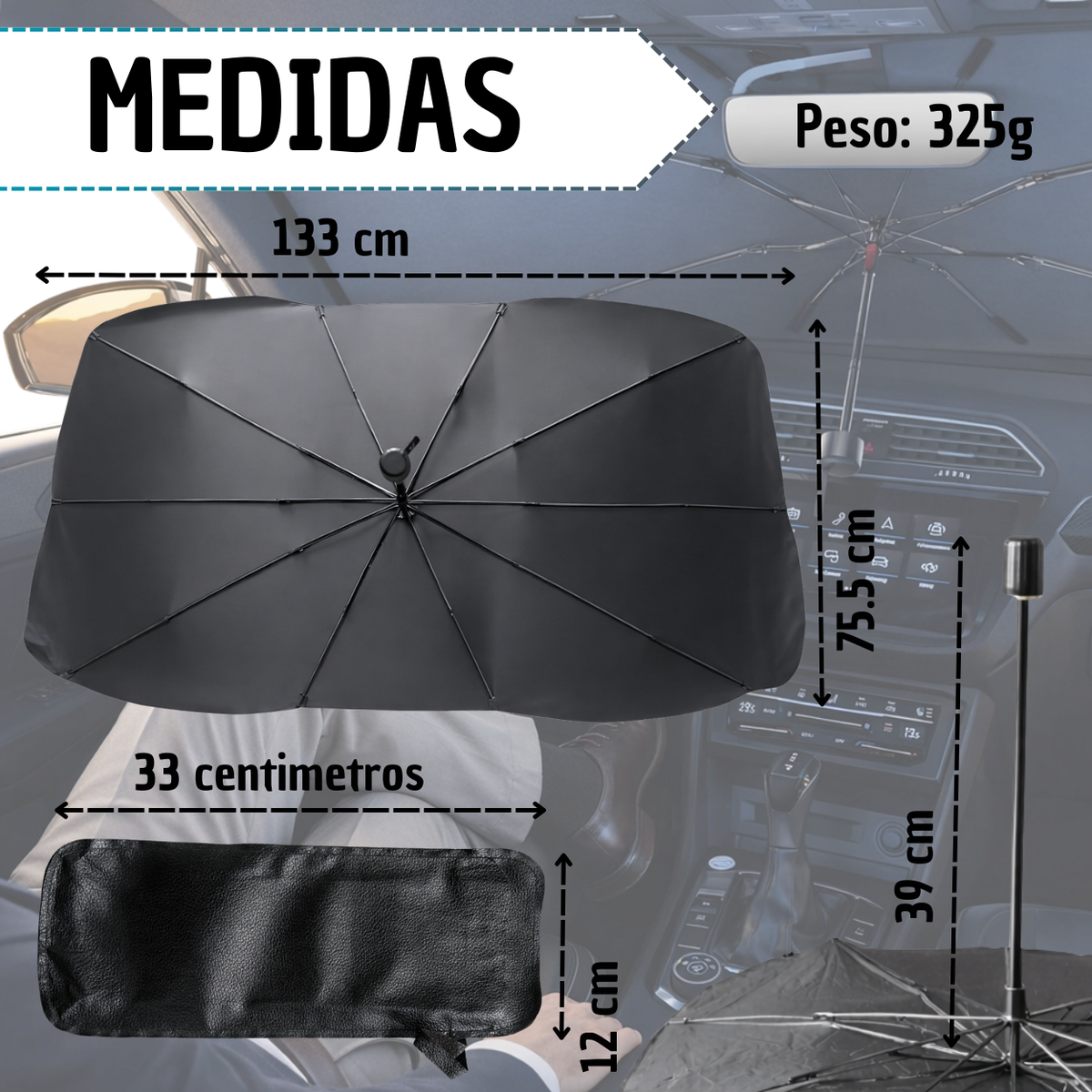 Sombripro® Sombrilla Tapasol para Auto - LA SEGUNDA UNIDAD POR SOLO + $44.000