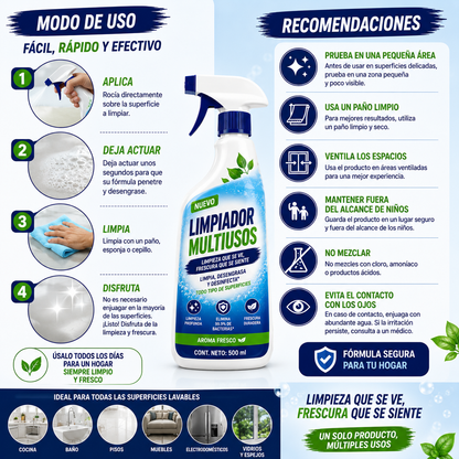 Limpiador Multiusos - UN SOLO PRODUCTO, MÚLTIPLES SOLUCIONES