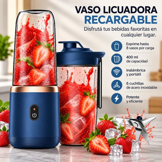 Vaso Licuadora Portatil Doble Vaso - Batidos frescos donde estés