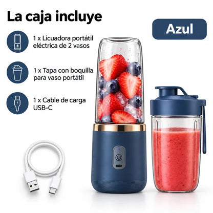 Vaso Licuadora Portatil Doble Vaso - Batidos frescos donde estés