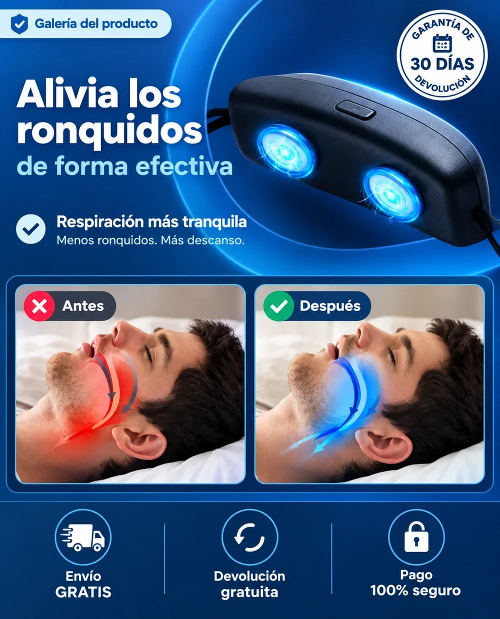 Anti-Ronquidos Inteligente | Duerme Mejor Cada Noche
