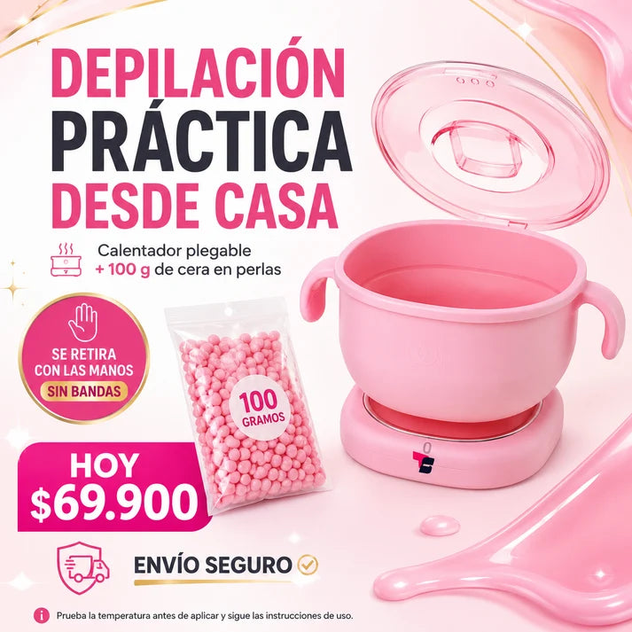 Kit de Depilación Profesional en Casa — Olla Calentadora + Cera en Perlas