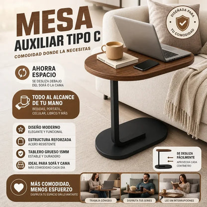 Mesa Auxiliar Multifuncional - Transforma cualquier rincón en un espacio cómodo y funcional.
