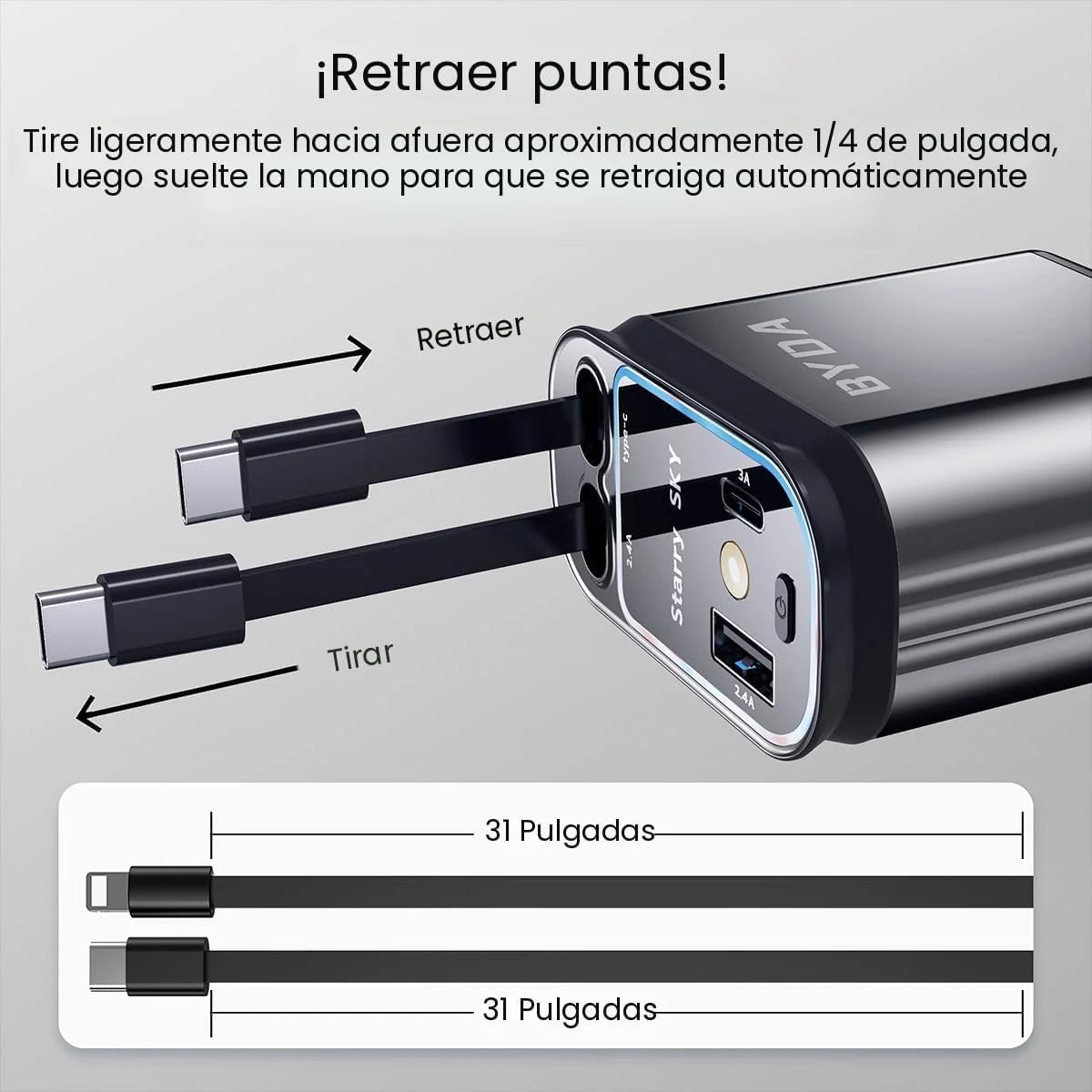 Cargador 4 en 1 con Carga Ultrarrápida de 120W y Proyector Estelar