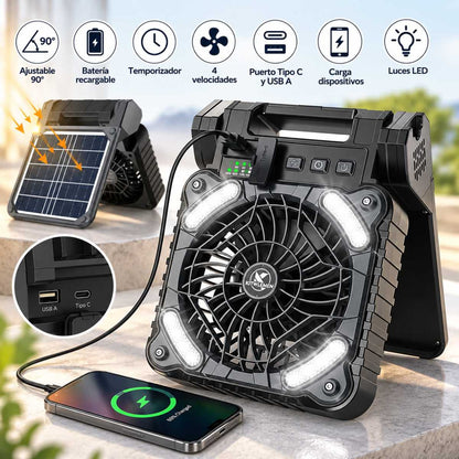 Ventilador solar x99 2 en 1