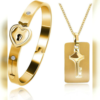 Pulsera + Collar Amor Candado +CAJAREGAL