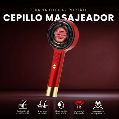 LANZAMIENTO - Cepillo Masajeador Capilar Lazer  - FOTOTERAPIA LED ROJA + MICROCORRIENTE PARA CRECIMIENTO CAPILAR