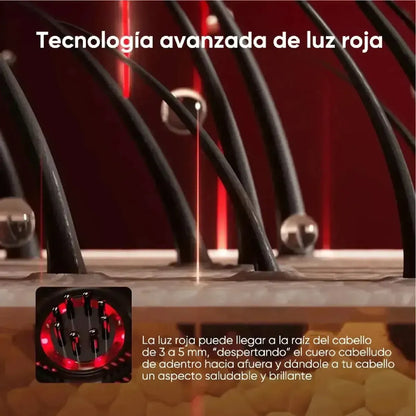 LANZAMIENTO - Cepillo Masajeador Capilar Lazer  - FOTOTERAPIA LED ROJA + MICROCORRIENTE PARA CRECIMIENTO CAPILAR