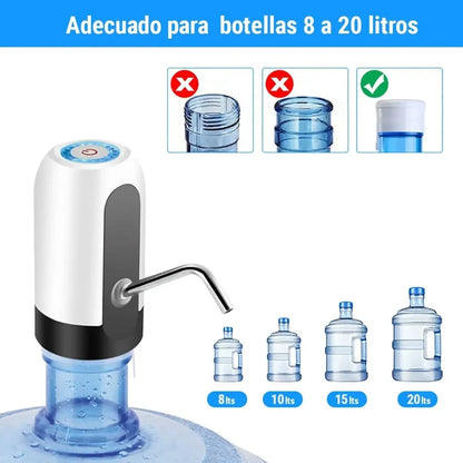 Dispensador Eléctrico Recargable para Bidón de Agua Agua al instante con solo un toque.