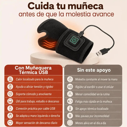 WristHeat Pro - Calor que calma tu muñeca al instante Termoterapia ajustable con soporte envolvente