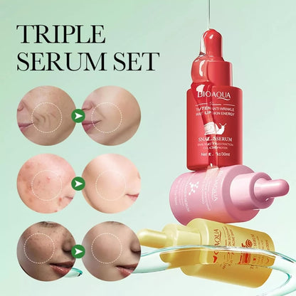 Pack 3 en 1 - Sérum Bioaqua™ – NICOTINAMIDA + CÚRCUMA + BABA DE CARACOL