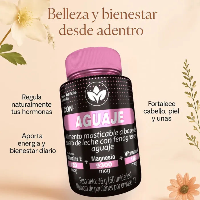 Aguaje Con Fenogreco, Magnesio Y Vitamina E - ¡LA SEGUNDA UNIDAD POR SOLO + $54.000