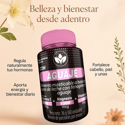 Aguaje Con Fenogreco, Magnesio Y Vitamina E - ¡LA SEGUNDA UNIDAD POR SOLO + $54.000