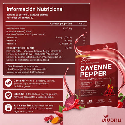 Cayenne Pepper - Una cápsula blanda para tu rutina de cada día.