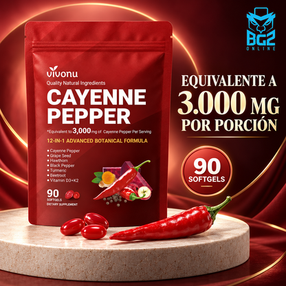 Cayenne Pepper - Una cápsula blanda para tu rutina de cada día.