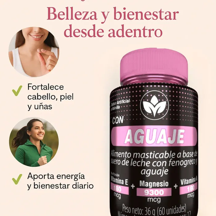 Aguaje Con Fenogreco, Magnesio Y Vitamina E - ¡LA SEGUNDA UNIDAD POR SOLO + $54.000