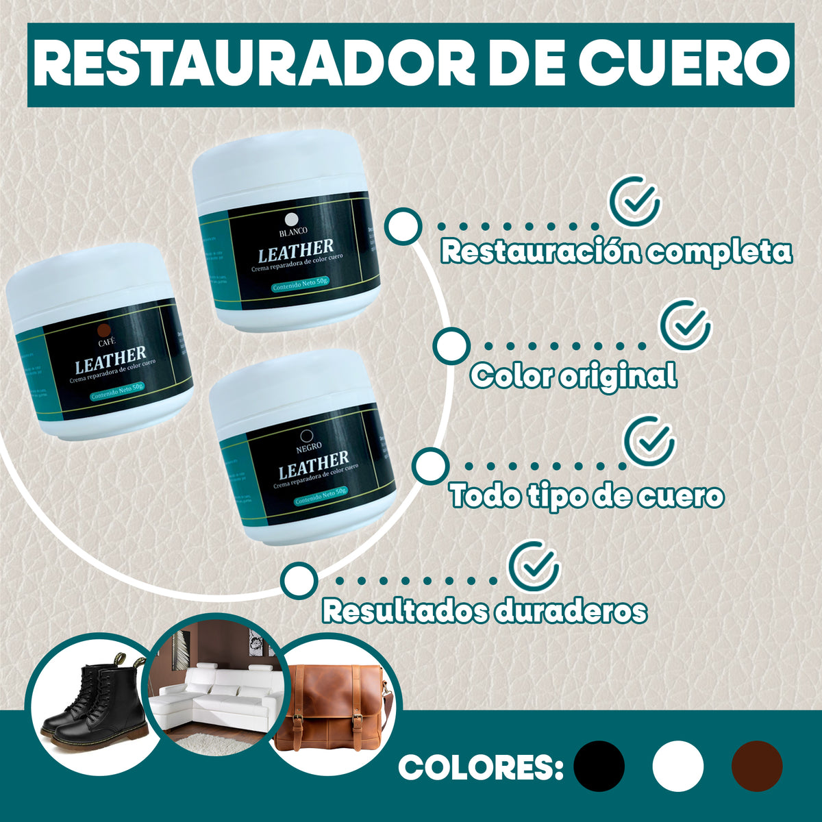 Crema reparadora de cuero para volantes – restaura grietas, nutre y protege. Deja el volante como nuevo!