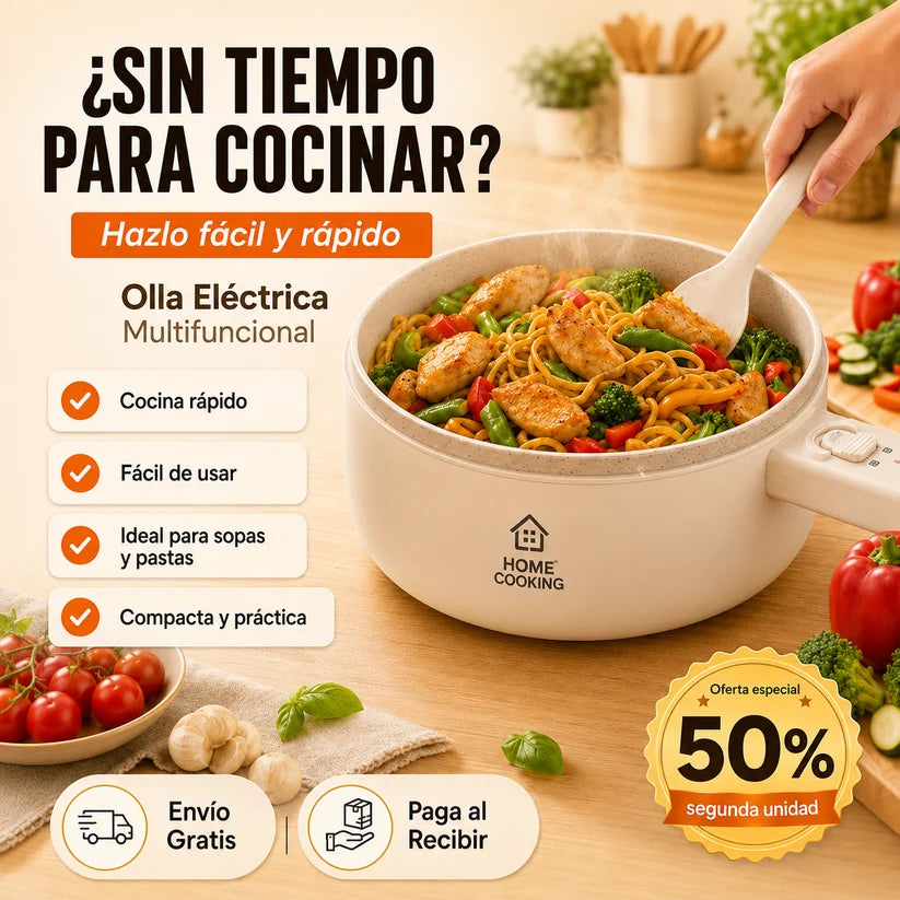 Olla Eléctrica de 1.8 Litros para Cocinar Rápido y Sin Complicaciones - ¡LA SEGUNDA UNIDAD POR $64.000!