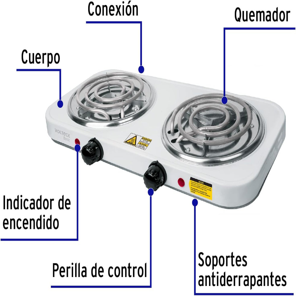 Estufa Eléctrica 2 Puestos Portatil - COCINA EN CUALQUIER LUGAR