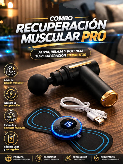 Pistola Masajeadora Portátil | Masaje de Percusión para Uso Diario - LLÉVATE 1 MASAJEADOR ELÉCTRICO DE REGALO DE (Cópia)
