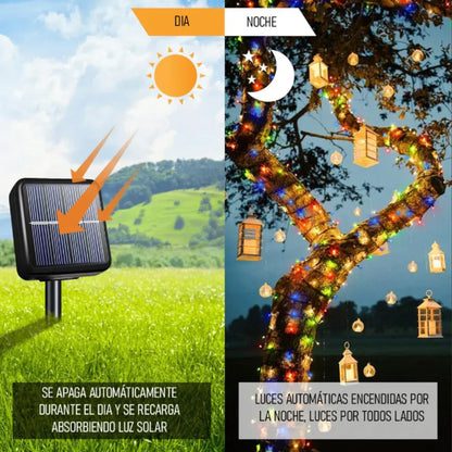 Luces Navideñas Solares 🎇 – Decoran y Ahorran tu Hogar – Ilumina sin Preocuparte del Consumo - SOLO HOY 50% OFF