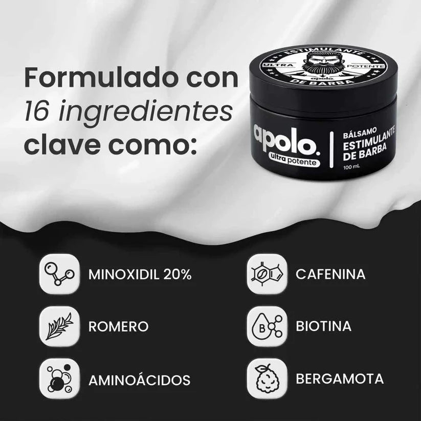 Combo Apolo Bálsamo Y Activador Folicular - Barba Con Apariencia Más Poblada - LA SEGUNDA UNIDAD POR SOLO + $39.000