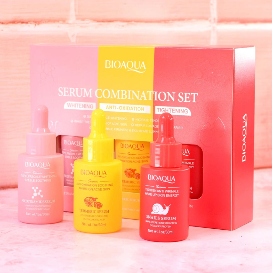 Pack 3 en 1 - Sérum Bioaqua™ – NICOTINAMIDA + CÚRCUMA + BABA DE CARACOL