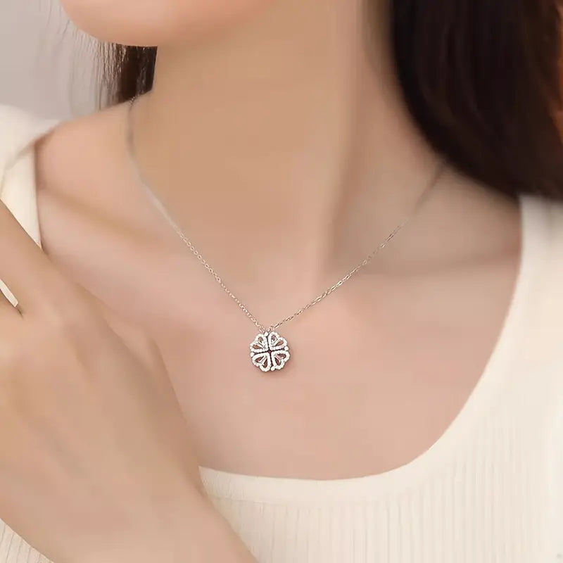 OFERTA DE LANZAMIENTO - COMBO 2 en 1 - Collar trébol corazón 2 modos