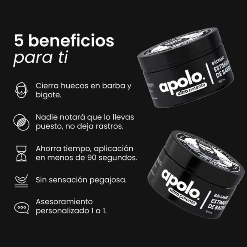 Combo Apolo Bálsamo Y Activador Folicular - Barba Con Apariencia Más Poblada - LA SEGUNDA UNIDAD POR SOLO + $39.000
