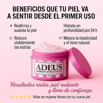 CREME ADEUS® ORIGINAL. COMBATE ESTRIAS, FLACIDEZ Y CELULITIS YA. - SOLO HOY 30% OFF