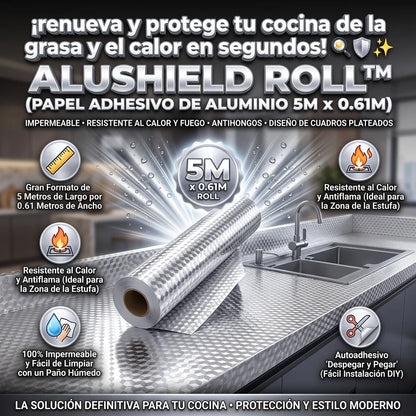 ALUSHIELD™ Papel Adhesivo de Aluminio Protector Antigrasa - LA SEGUNDA UNIDAD POR SOLO + $34.000