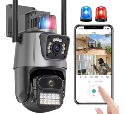 Detección Inteligente y Alertas Sonoras - CAMARA IP ALARMA DOBLE LENTE CON APP PARA TELÉFONO (Cópia)