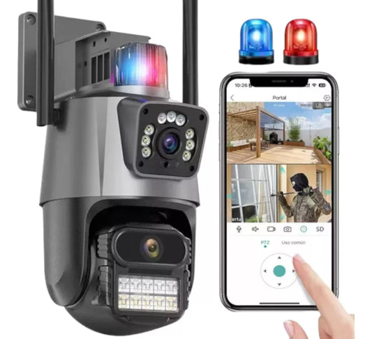 Detección Inteligente y Alertas Sonoras - CAMARA IP ALARMA DOBLE LENTE CON APP PARA TELÉFONO