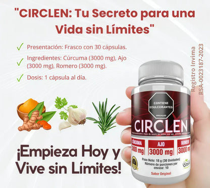 CIRCLEN™ – Suplemento Natural 30 cápsulas – Bienestar, Energía y Circulación - PROMO SOLO HOY 30% OFF