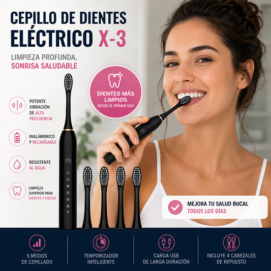 Cepillo De Dientes Eléctrico Giratorio Recargable - TRANSFORMA TU RUTINA DENTAL