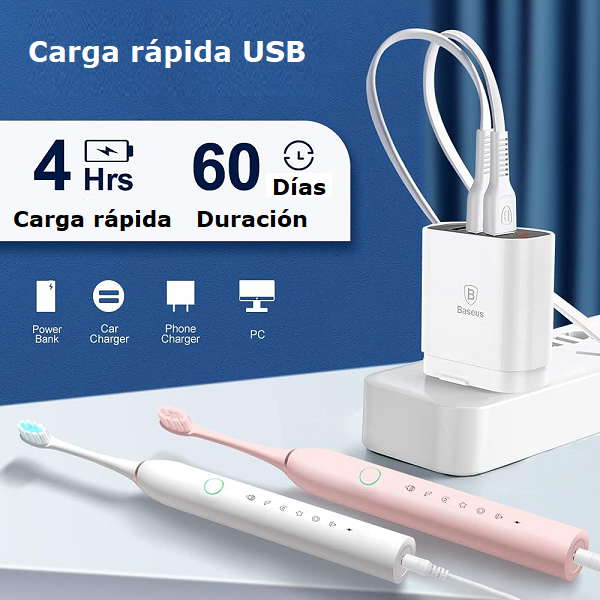 Cepillo De Dientes Eléctrico Giratorio Recargable - TRANSFORMA TU RUTINA DENTAL