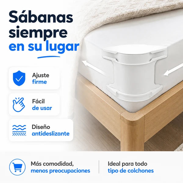 Sujetador De Sabanas X4 - ¡Despídete de las sábanas desordenadas cada mañana!